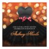 Orange Sweet Sixteen Black Dress Birthday Invite Square Invitation Card