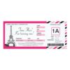 Paris Birthday Boarding Pass Ticket Invitation Card