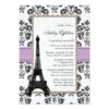 Parisian Lilac And Black Bridal Shower Invitation Card