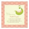 Pea In A Pod Girl Baby Shower Invitation Square Invitation Card