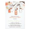 Peach Mason Jars Graduation Party Invitation Card