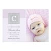 Photo Birth Announcements | Letter Block Baby Girl Invitation Card