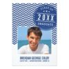 Photo Grad Invite Bold Chevron Royal Navy Blue Invitation Card