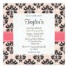 Pink And Black Damask Sweet Sixteen Invitations Square Invitation Card