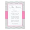 Pink And Gray Chevron Baby Shower Invitation Card