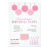 Pink Birthday Party Candy Dessert Table Invitation Card