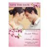 Pink Cherry Blossoms Vintage Photo Save The Date Invitation Card
