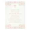 Pink Cross Baptism/Christening Invitation Card