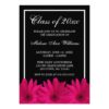 Pink Gerbera Daisy Graduation Announcement Invitation Card