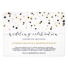 Pink & Gold Confetti Dots Wedding Invitation Card