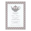 Pink + Gray Quatrefoil Wedding Tea Invitation Card