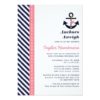 Pink Navy Blue Nautical Bridal Shower Invitation Card