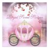 Pink Princess Carriage Enchanted Sweet 16 Square Paper Invitation Card