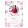 Pink Roses Photo Birthday Invitation Card