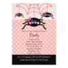 Pink Spider Halloween Birthday Invitation Card
