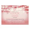 Pink String Of Lights Rustic Rehearsal Dinne Invitation Card