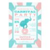 Pink | Turquoise Carnival Party Big Top Birthday Invitation Card