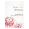 Pink Watercolor Peonies Bridal Shower Invitation Card