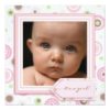 Polka Dot Pink Sweet Baby Girl Birth Announcement Square Invitation Card