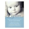 Precious Script Photo Baptism Invitation - Blue Invitation Card