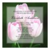 Pretty 90Th Birthday Pink Tulips Party Square Paper Invitation Card