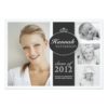 Pretty Girl 4 Photo Black & White Graduation Invitation Card