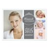 Pretty Girl 4 Photo In Gray Graduation Invitation Card