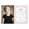 Princess Birthday Photo Thank You Card Invitation Card