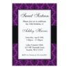 Purple And Black Damask Sweet Sixteen Birthday Invitation Card