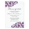 Purple And Black Swirl Graduation Announcement Invitation Card