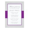 Purple And Gray Chevron Bridal Shower Invitation Card