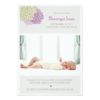 Purple And Green Flowers Photo Birth Announcements Invitation Card