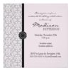 Purple & Black Damask Baroque Sweet 16 Party Square Paper Invitation Card