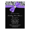 Purple Bow Diamond Heart Zebra Sweet 16 Invitation Card