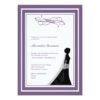 Purple Bridal Shower Invitations Bride Silhouette Invitation Card