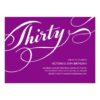 Purple Elegant 30Th Birthday Invitation Card