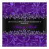 Purple Faux Glitter & Velvet Floral Sweet Sixteen Square Paper Invitation Card