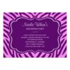 Purple Zebra Invitation Card
