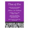 Purple Zebra Polka Graduation Announcement Invitation Card