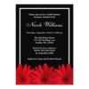 Red And Black Daisy Bridal Shower Invitation Card