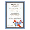 Red And Blue Airplane Birthday Party Invitation Card