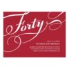 Red Elegant 40Th Birthday Invitation Card