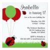 Red Ladybug Balloons Birthday Party Invitations Square Invitation Card