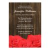 Red Roses Barn Wood Bridal Shower Invitation Card