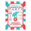 Red | Turquoise Carnival Party Big Top Birthday Invitation Card