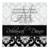 Rehearsal Dinner Invitation Damask Monogram Square Invitation Card