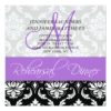 Rehearsal Dinner Invite Damask Monogram Lavender Square Invitation Card