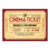 Retro Movie Ticket Invitation Card