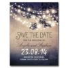 Romantic Blue Night Lights Rustic Save The Date Postcard