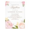 Romantic Watercolor Flowers Baptism Invitation
